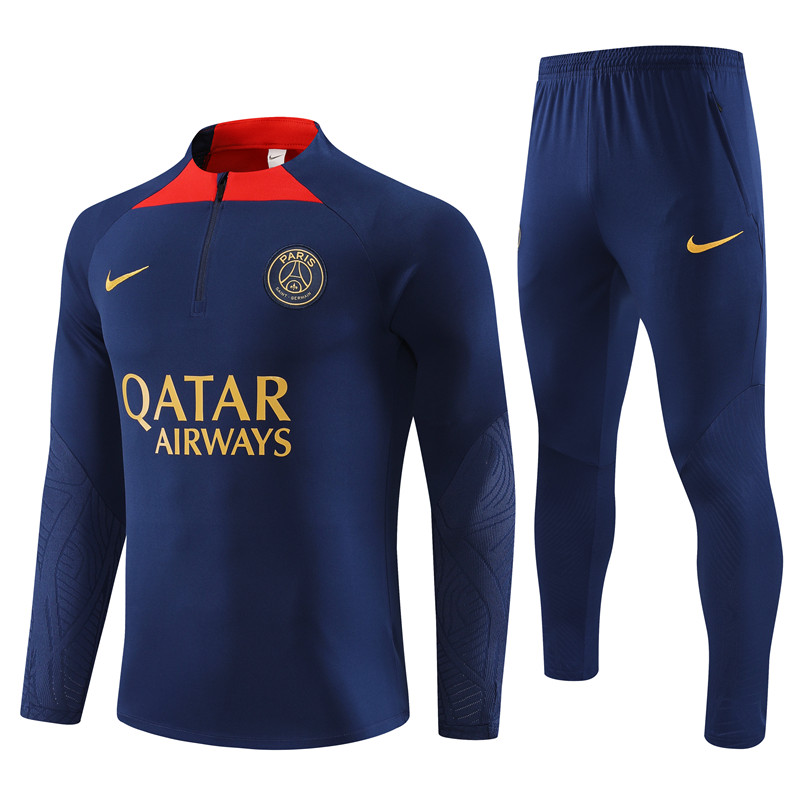 Paris Saint-Germain PSG 23-24 Kids Long Sleeve Training Set Royal Blue